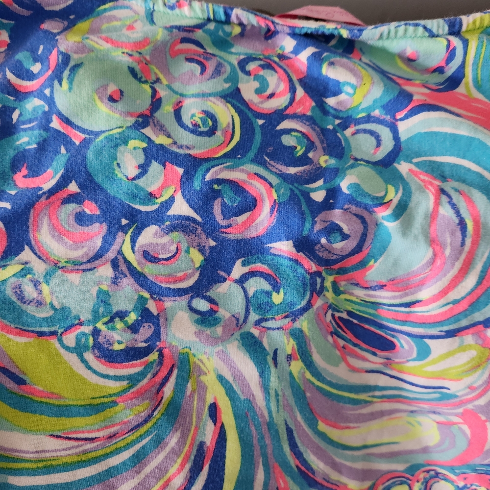 Lilly Pulitzer Xs Dress Colorful Swirl Pattern Dress Tammy Cotton Blend - Picture 6 of 9